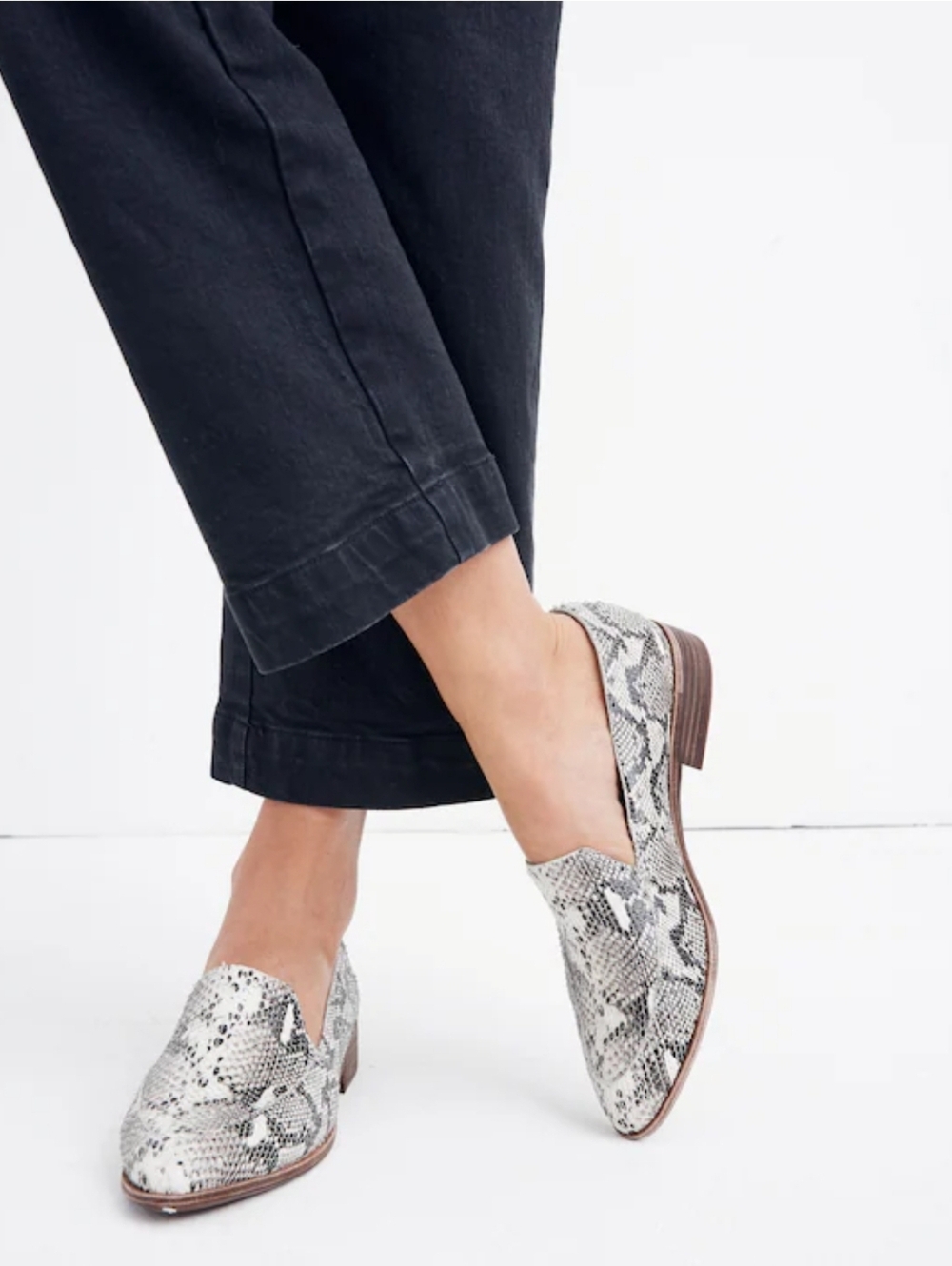 Madewell The Frances Loafer in Stamped Snake